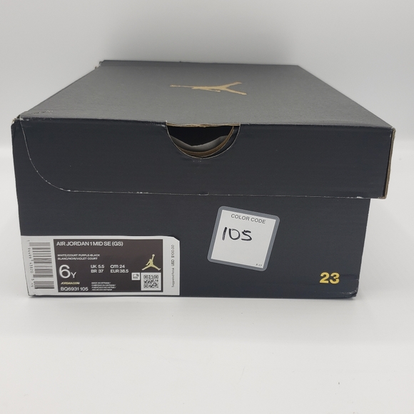 Nike Air Jordan 1 Mid SE GS White Court Purple - Picture 4 of 13